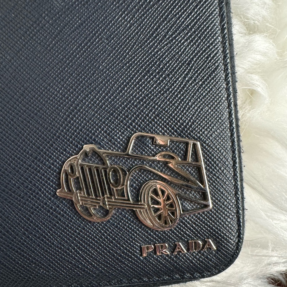 Authentic Prada Saffiano Leather Navy Blue Organizer Wallet - Picture 12 of 13